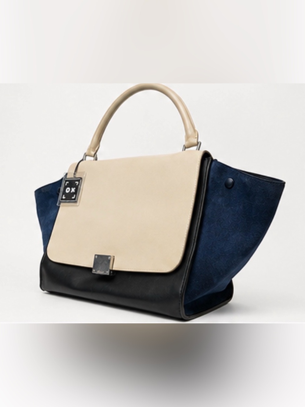 Celine Medium Trapeze Tri Color Leather Suede Satchel Phoebe Philo With COA - Picture 4 of 8